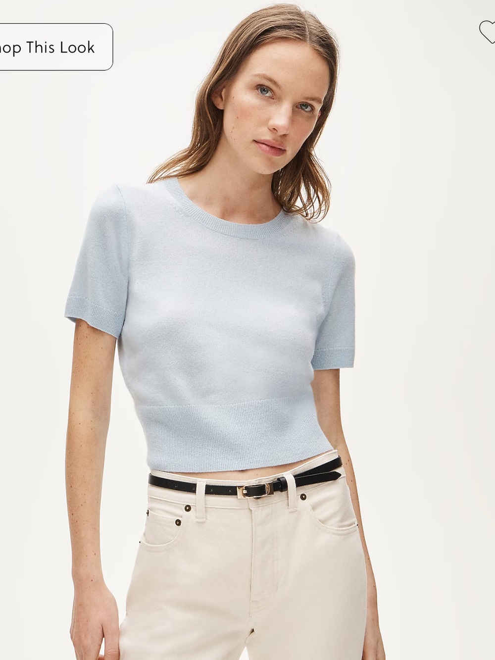J Crew cashmere shrunken t shirt - gentle sea